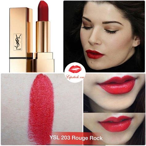 son lì ysl màu 203 rouge rock|Son YSL 203 Rouge Rock .